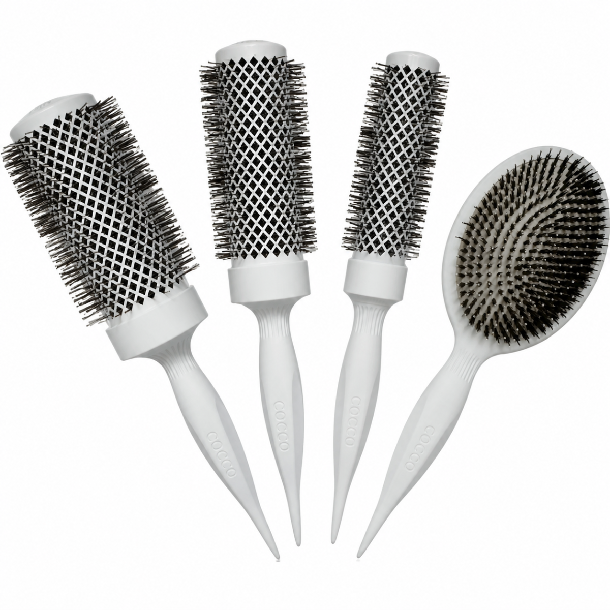 Cocco Hair Pro Aura Brush Set White - Hårbørste sæt - Hvid - OS Frisørartikler