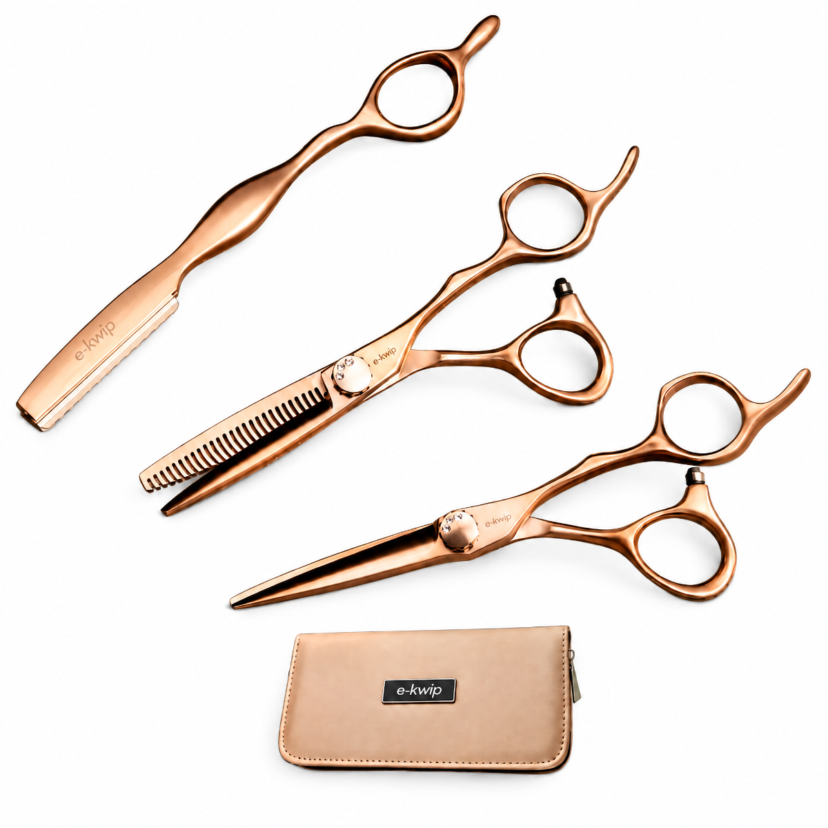 e-kwip Set Kirei Matt-Rose Set 5.5 - Frisørsakse Sæt - Rosa - OS Frisørartikler