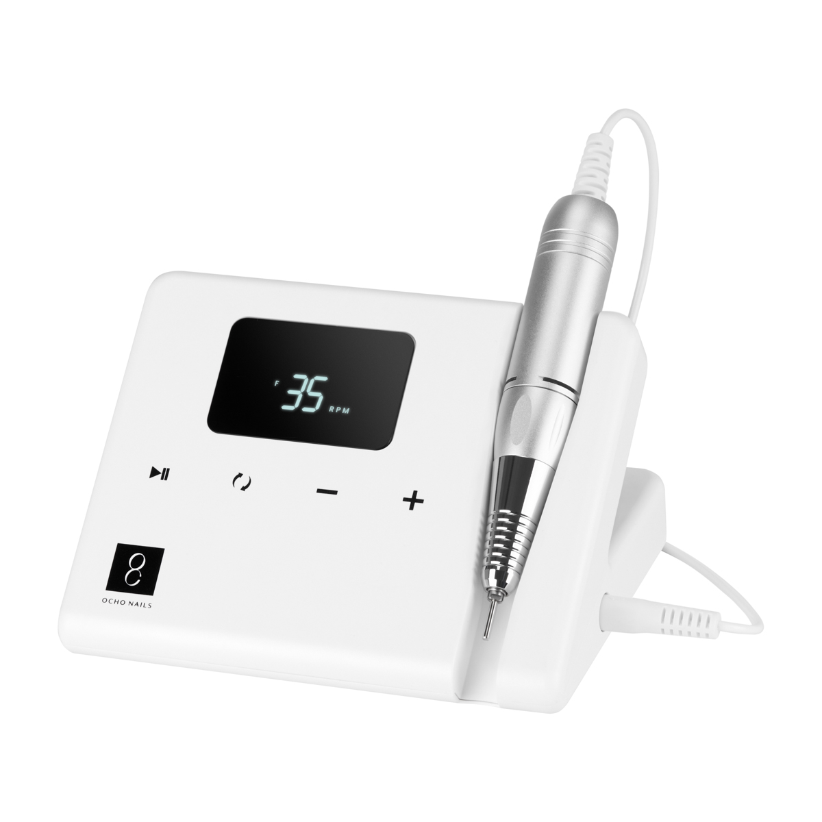 Ocho Nails Technic 65W White Nail Drill Machine - Elektrisk Neglefil - Sort - OS Frisørartikler