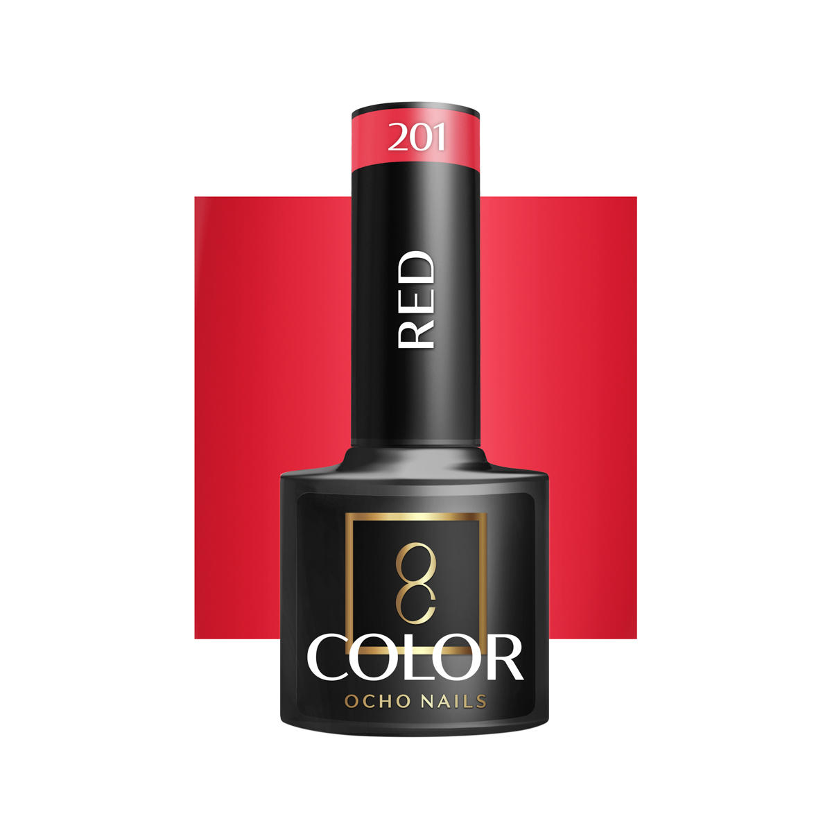 Ocho Nails Hybrid Nail Polish Red 201 5g - Neglelak - Rød - OS Frisørartikler