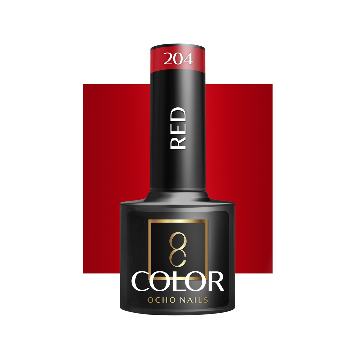 Ocho Nails Hybrid Nail Polish Red 204 5g - Neglelak - Rød - OS Frisørartikler