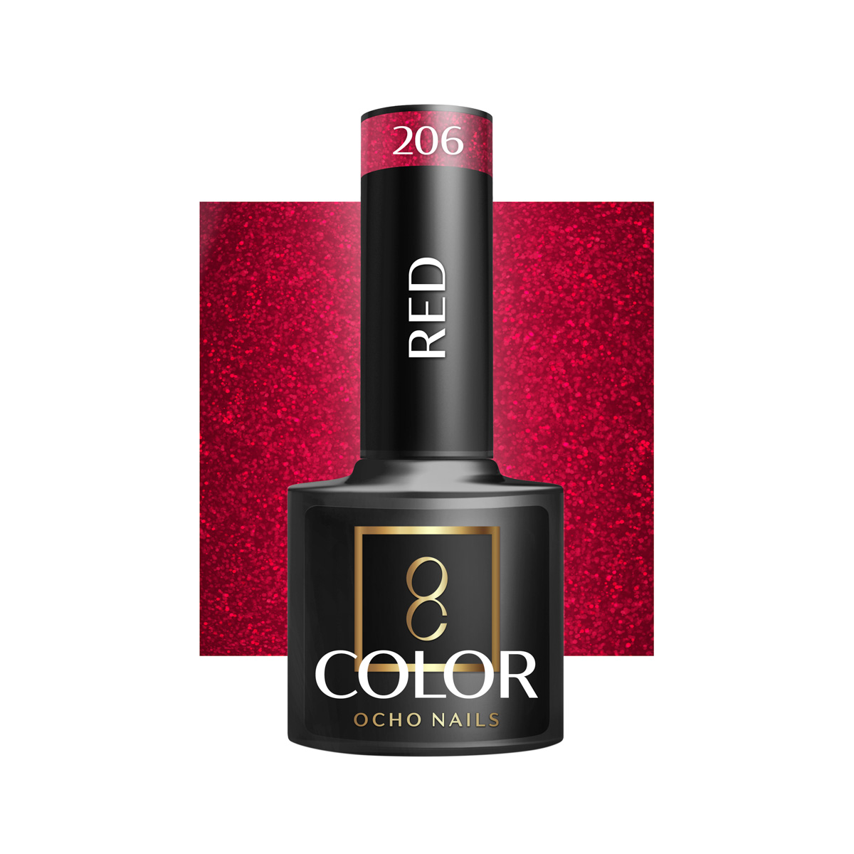 Ocho Nails Hybrid Nail Polish Red 206 5g - Neglelak - Rød - OS Frisørartikler