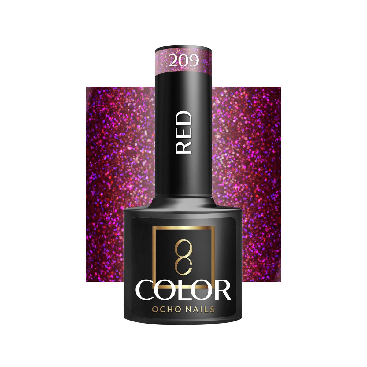 Ocho Nails Hybrid Nail Polish Red 209 5g - Neglelak - Rød - OS Frisørartikler