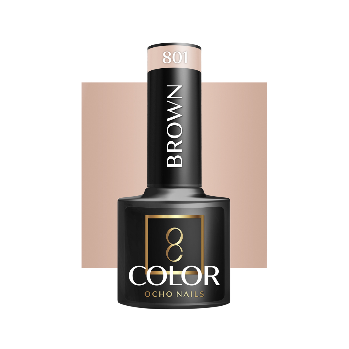Ocho Nails Hybrid Nail Polish Brown 801 5g - Sort - OS Frisørartikler