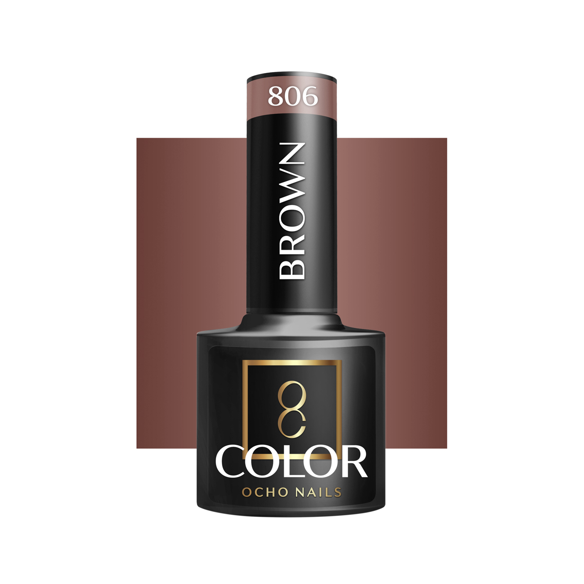 OCHO NAILS Hybrid Nail Polish Brown 806 5g - Sort - OS Frisørartikler
