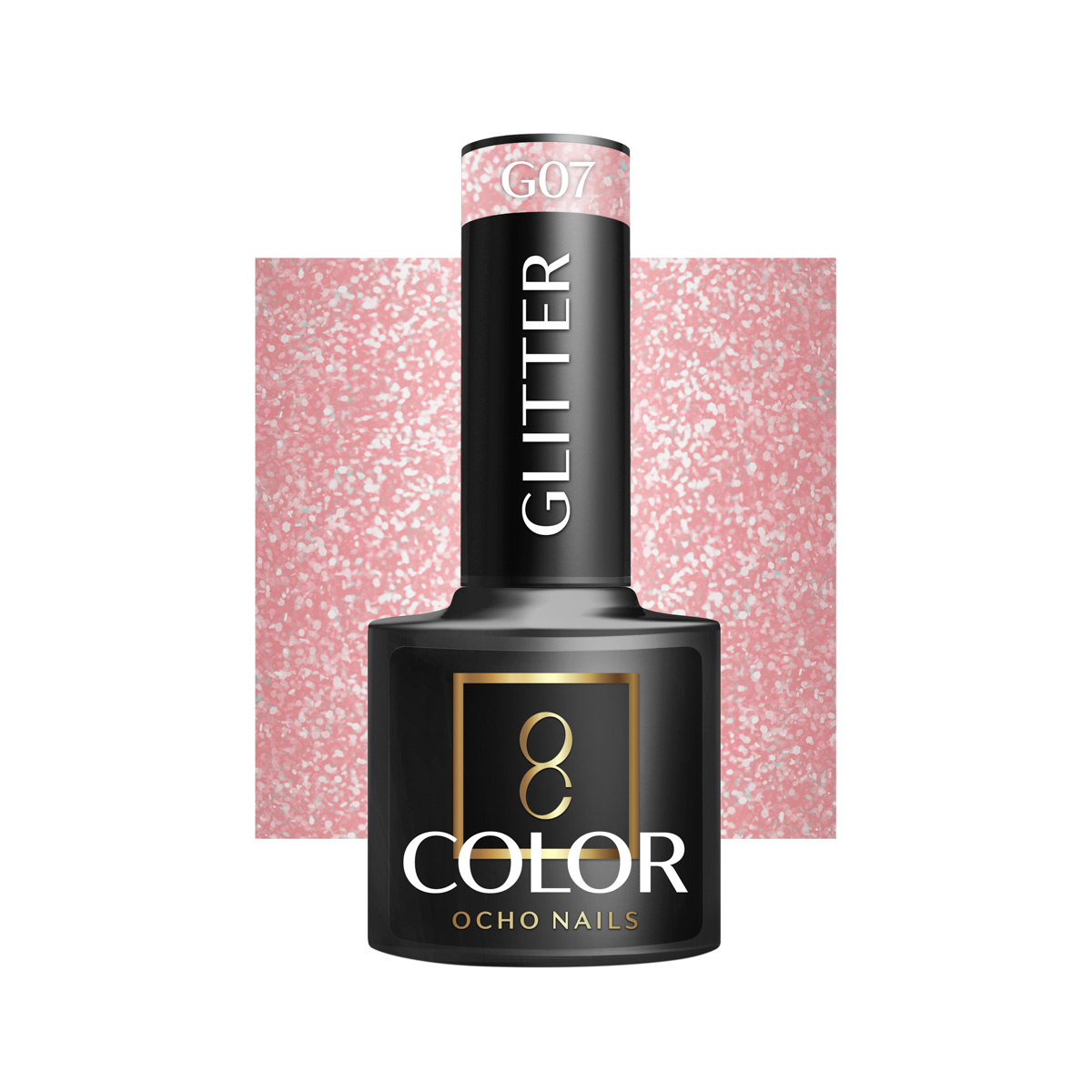 Ocho Nails Hybrid Nail Polish Glitter G07 5g - Neglelak - Sort - OS Frisørartikler