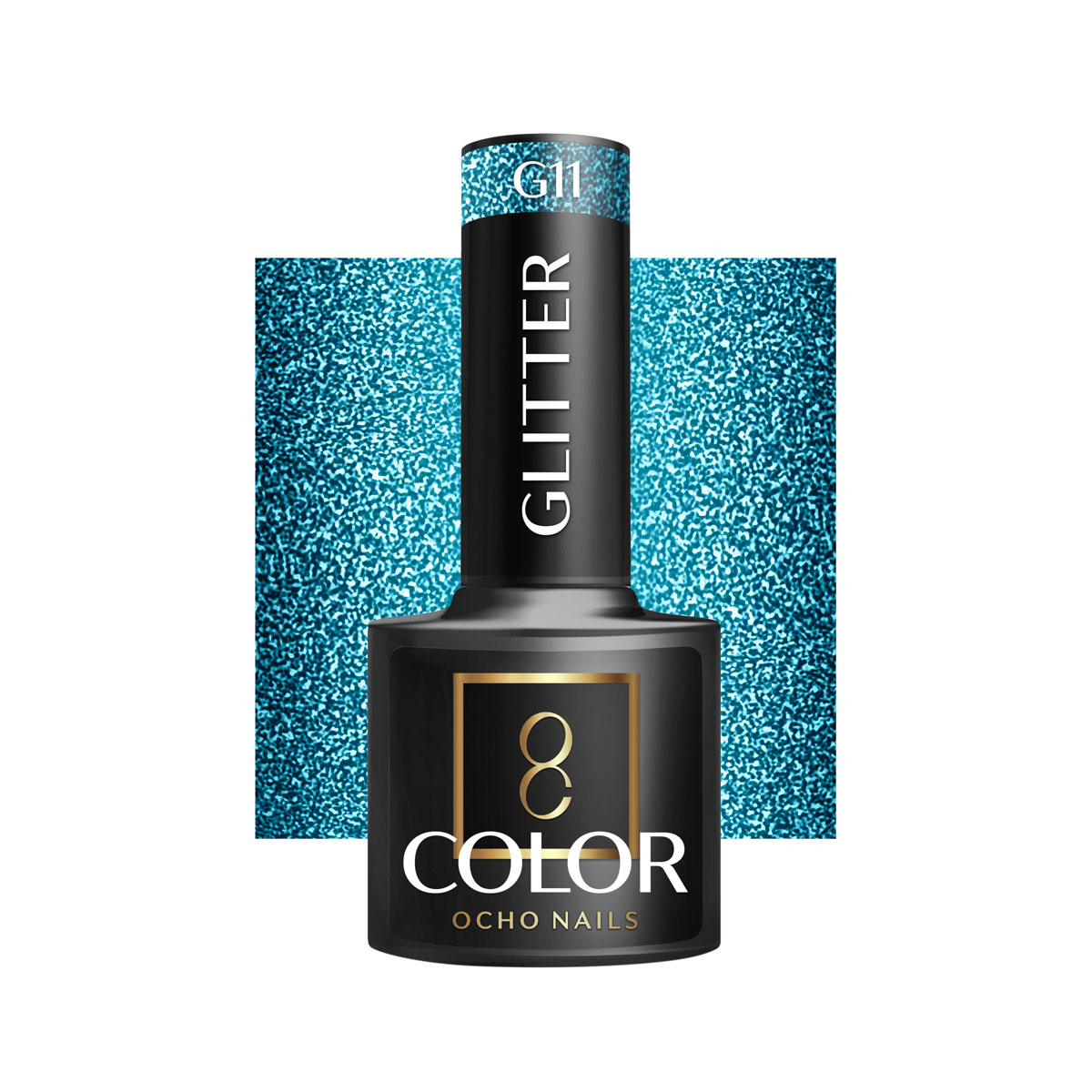 Ocho Nails Hybrid Nail Polish Glitter G11 5g - Neglelak - Sort - OS Frisørartikler