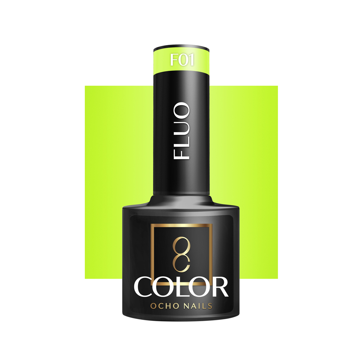 Ocho Nails Hybrid Nail Polish Fluo F01 5g - Neglelak - Sort - OS Frisørartikler