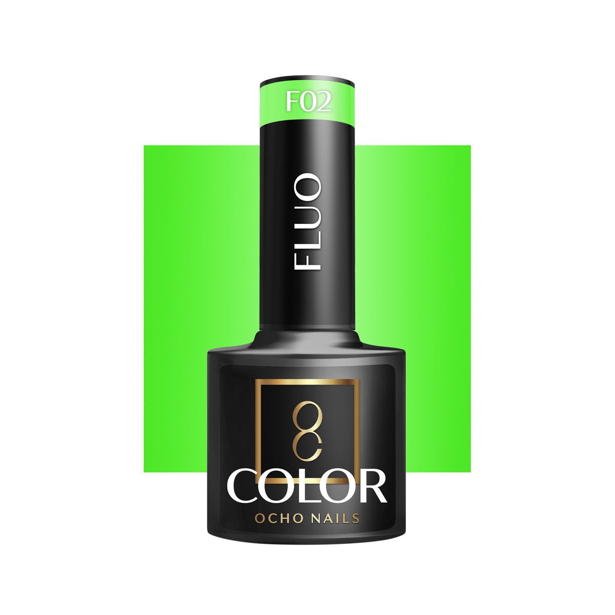 Ocho Nails Hybrid Nail Polish Fluo F02 5g - Neglelak - Sort - OS Frisørartikler