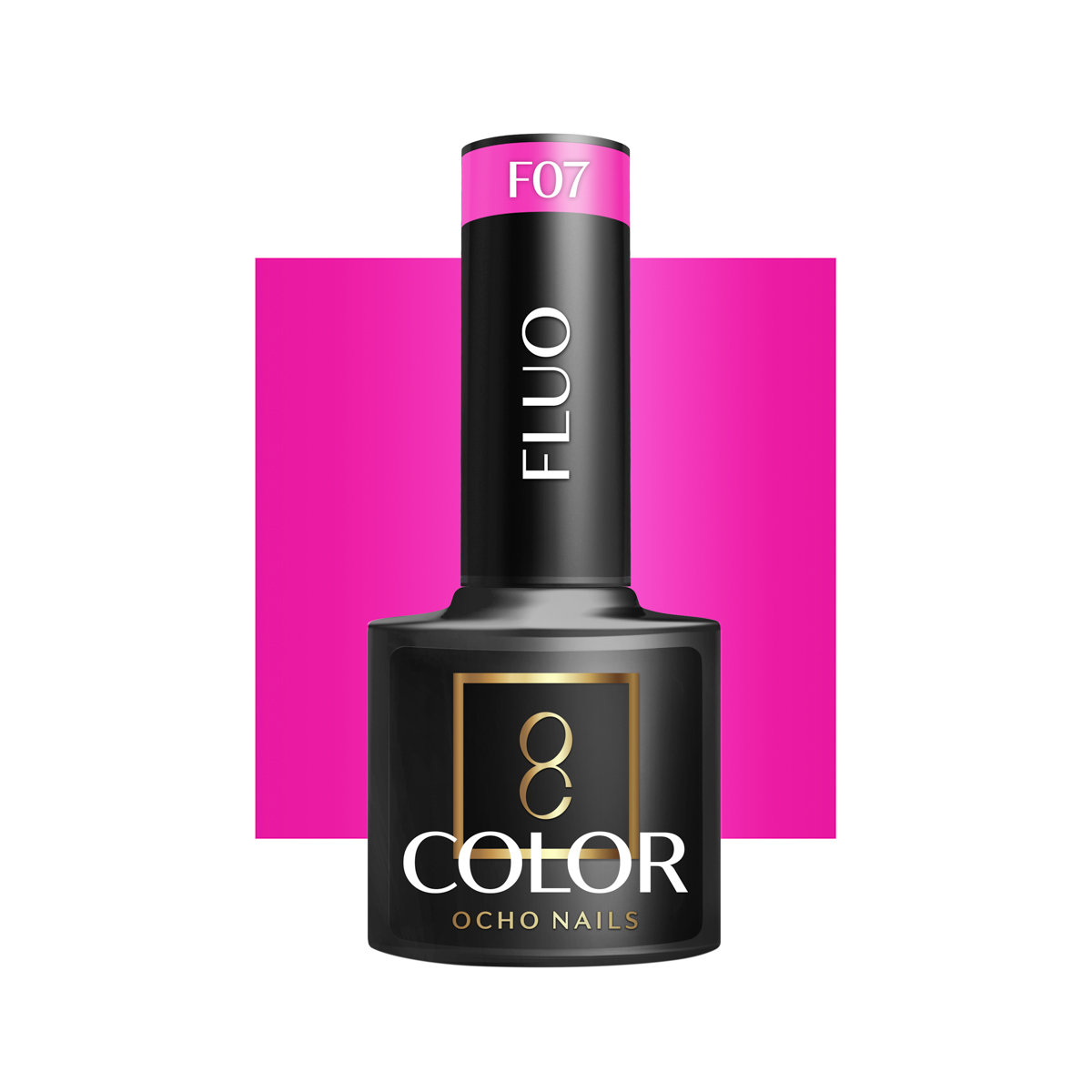 Ocho Nails Hybrid Nail Polish Fluo F07 5g - Neglelak - Sort - OS Frisørartikler
