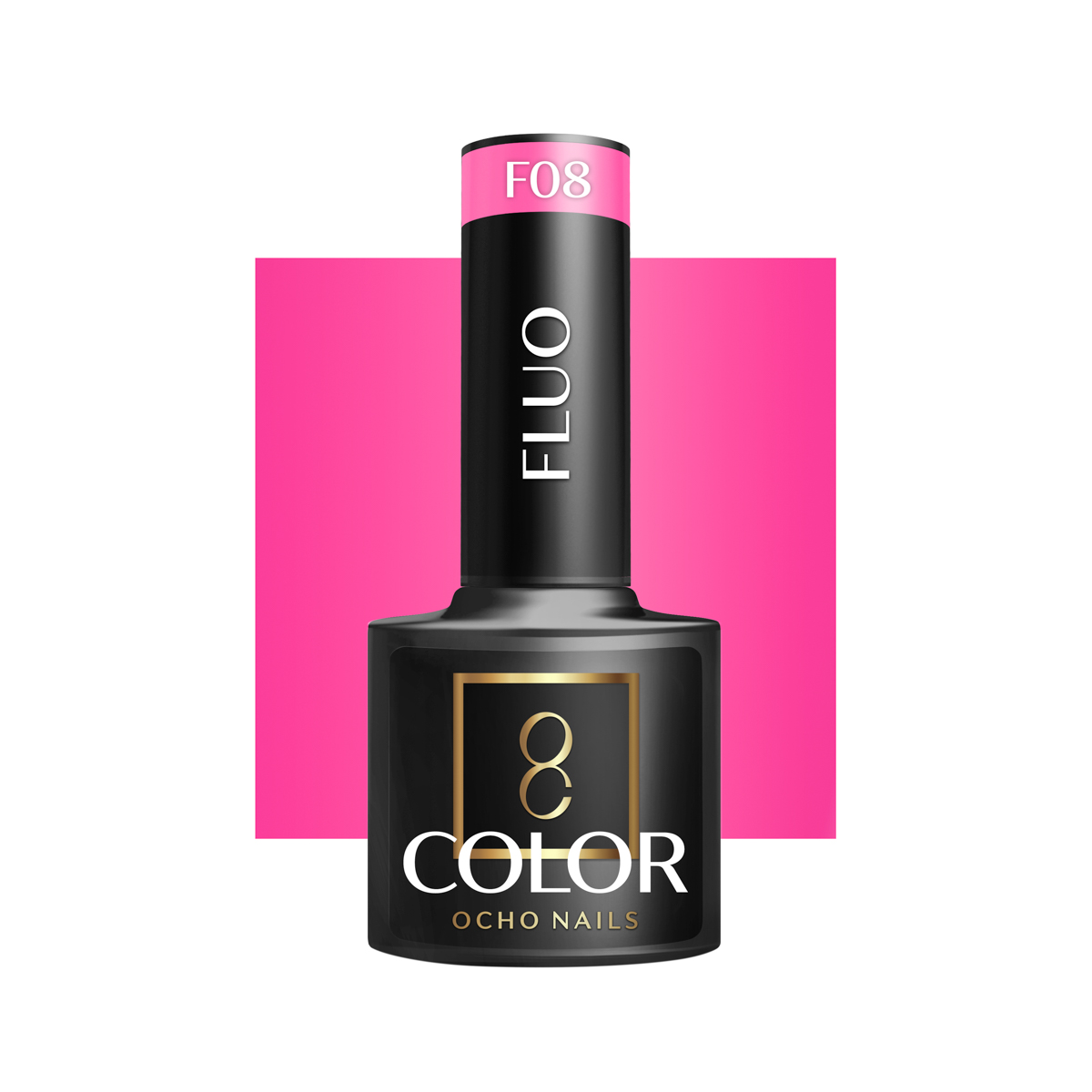 Ocho Nails Hybrid Nail Polish Fluo F08 5g - Neglelak - Sort - OS Frisørartikler