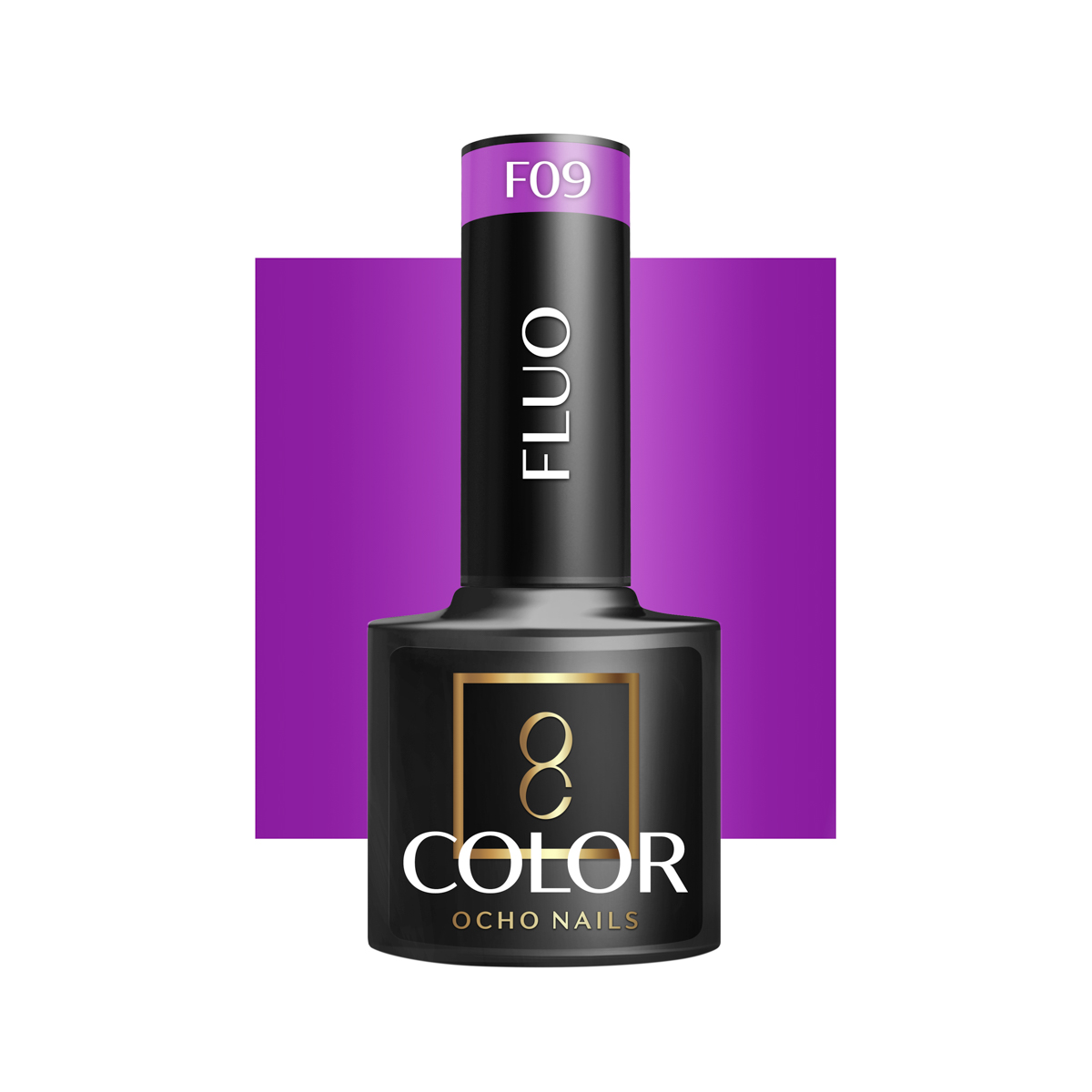 Ocho Nails Hybrid Nail Polish Fluo F09 5g - Neglelak - Sort - OS Frisørartikler