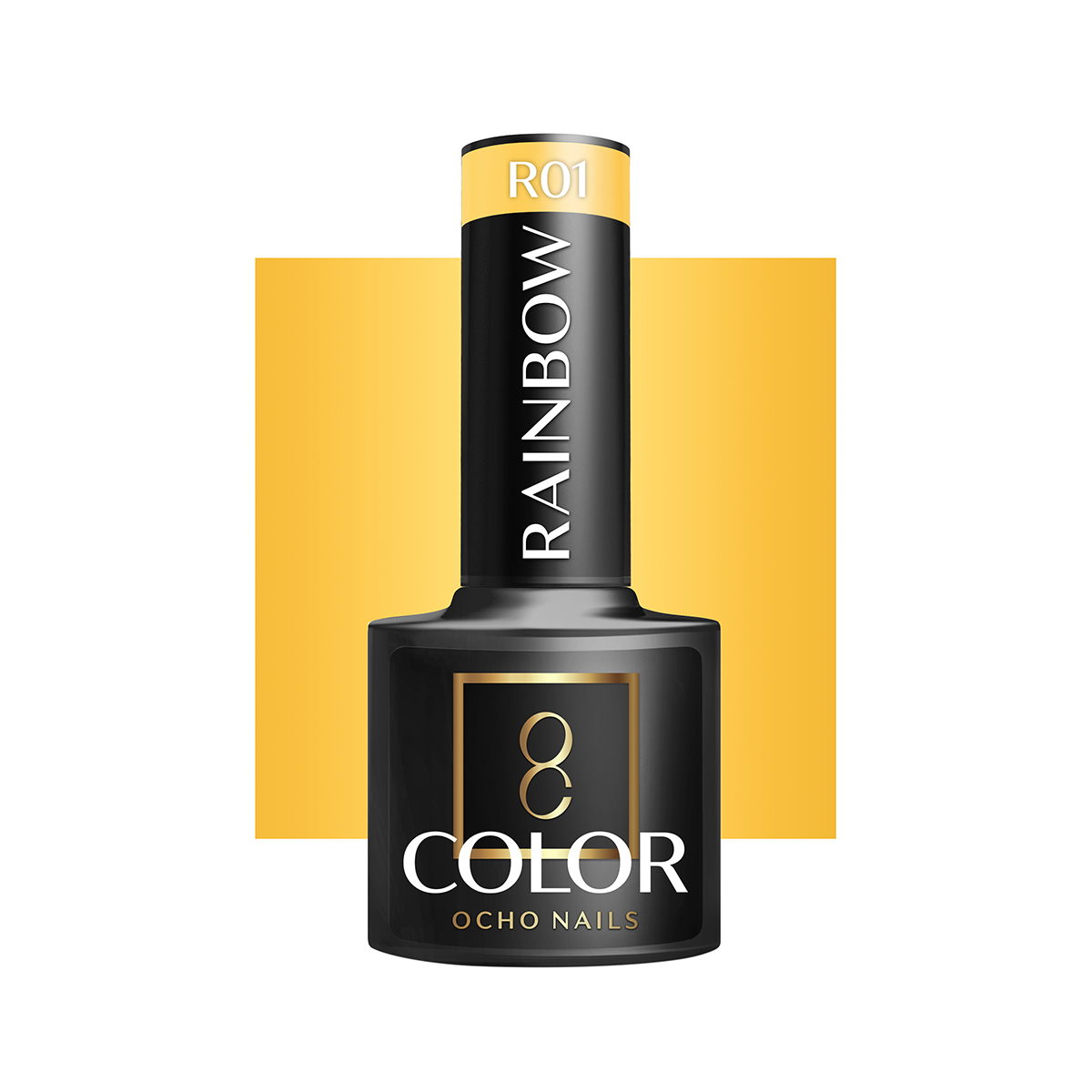 Ocho Nails Hybrid Nail Polish Rainbow R01 5g - Neglelak - Sort - OS Frisørartikler