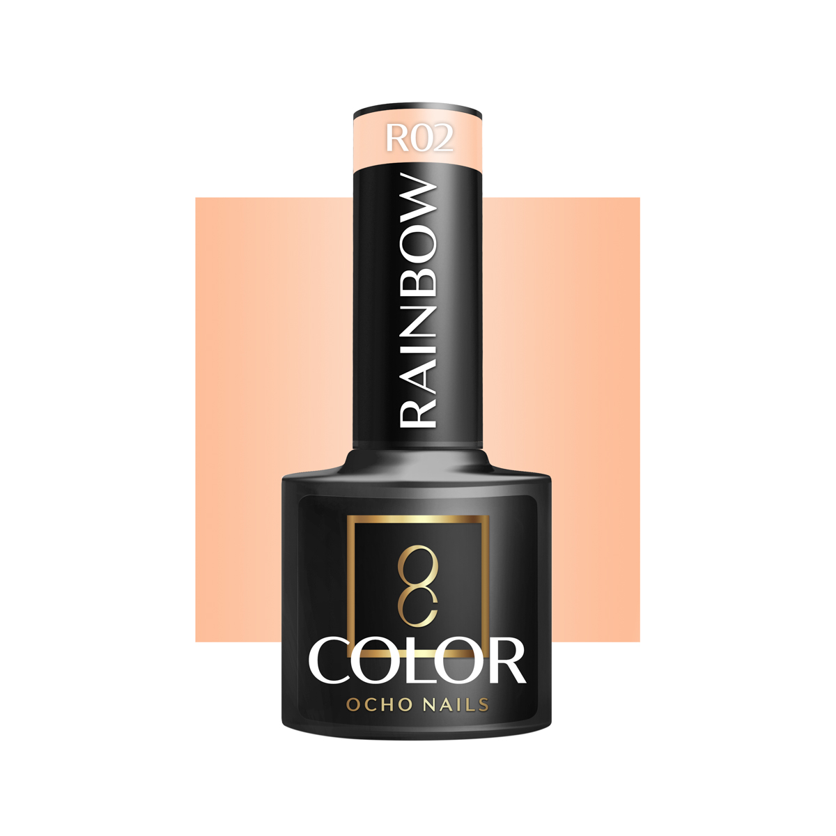 Ocho Nails Hybrid Nail Polish Rainbow R02 5g - Neglelak - Sort - OS Frisørartikler