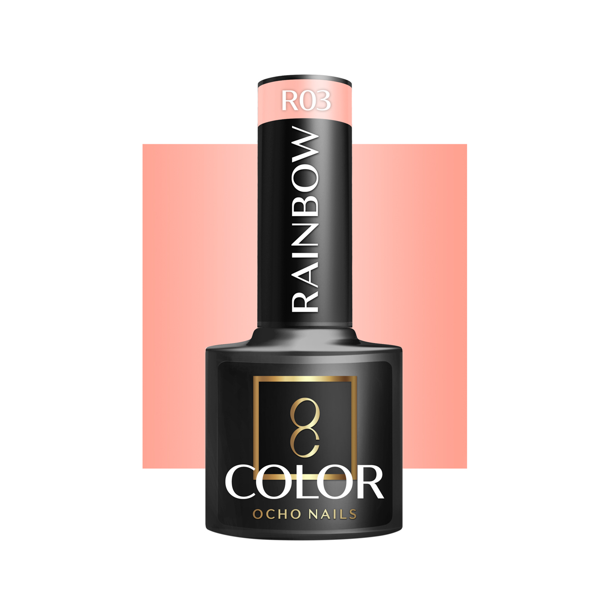 Ocho Nails Hybrid Nail Polish Rainbow R03 5g - Neglelak - Sort - OS Frisørartikler