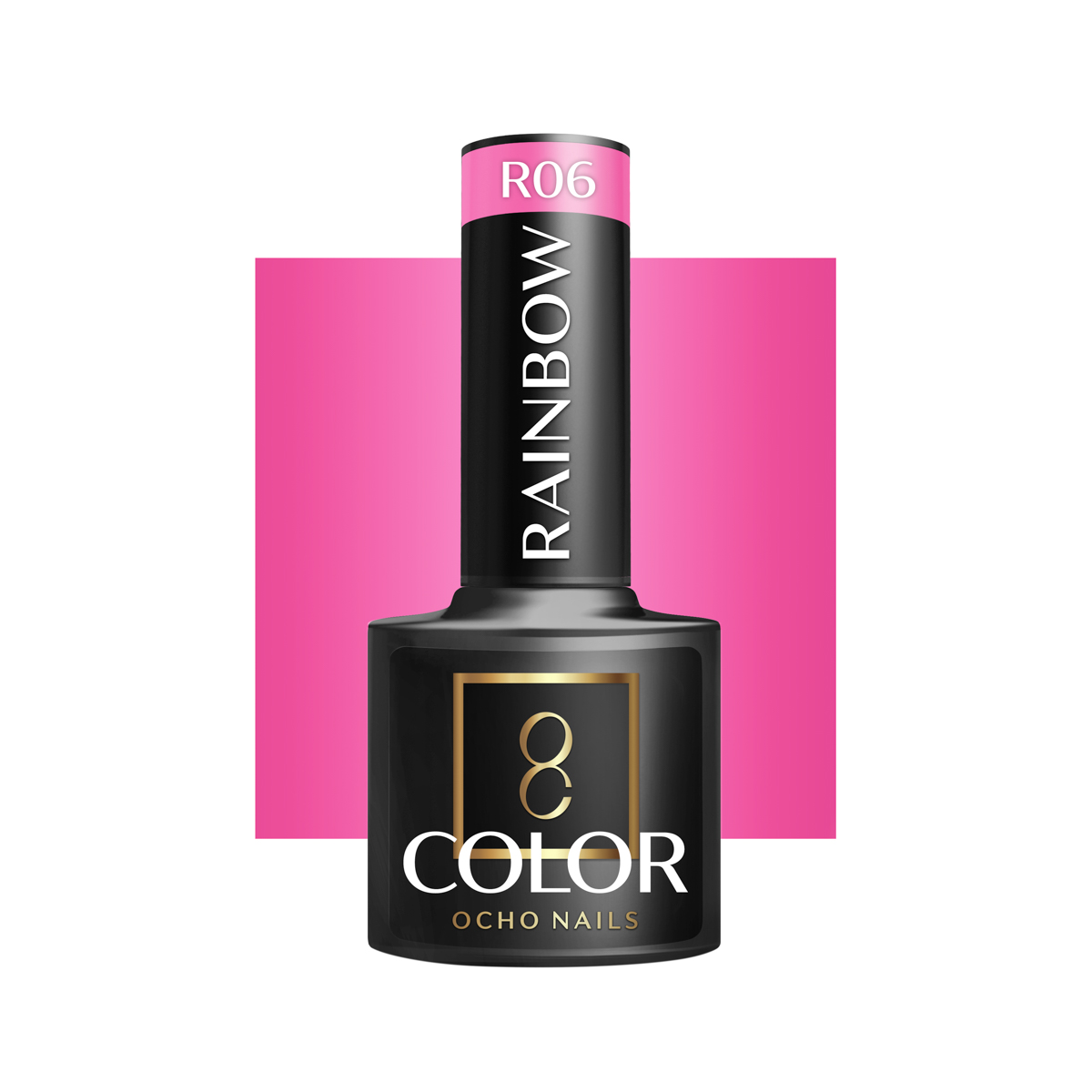 Ocho Nails Hybrid Nail Polish Rainbow R06 5g - Neglelak - Sort - OS Frisørartikler