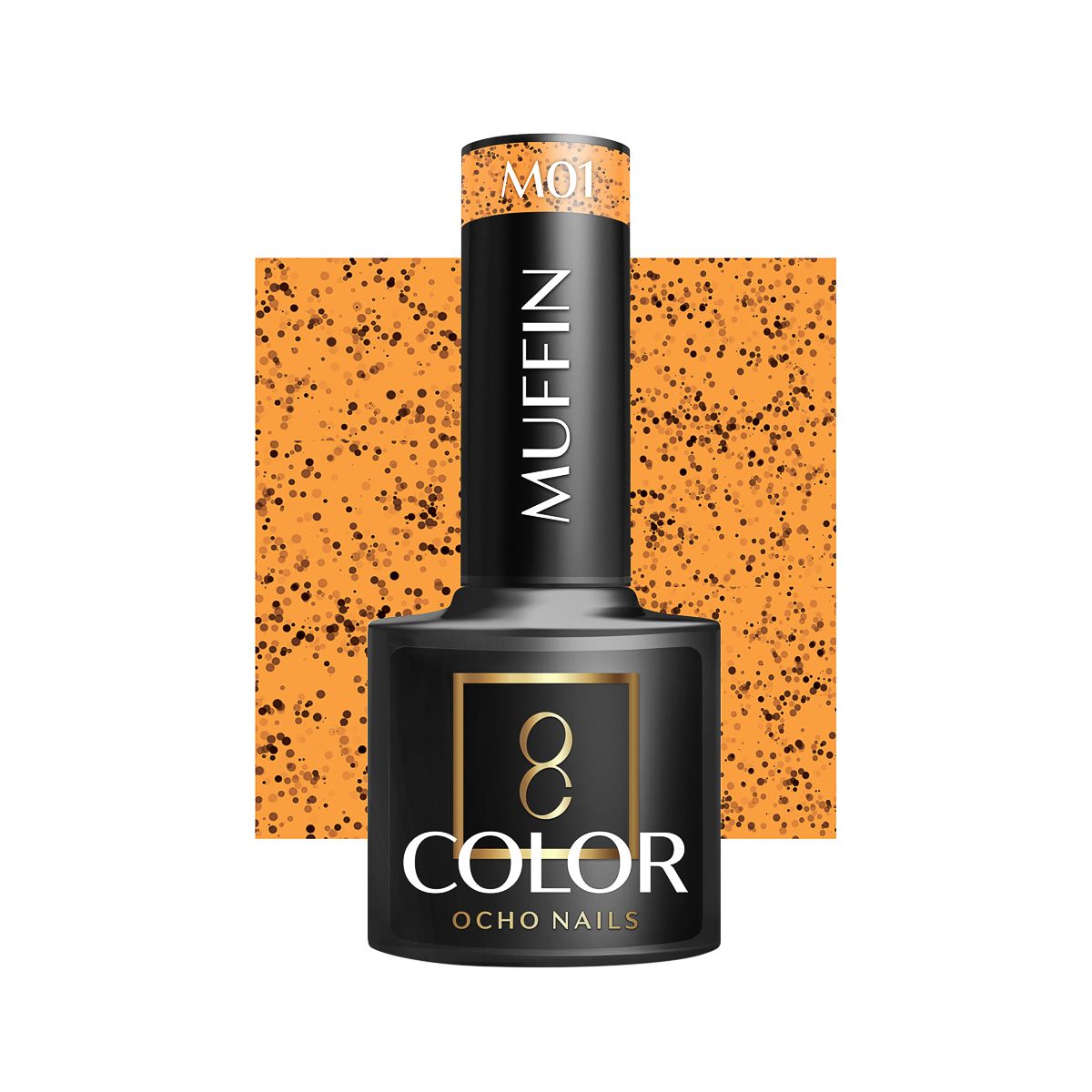 Ocho Nails Hybrid Nail Polish Muffin M01 5g - Neglelak - Sort - OS Frisørartikler