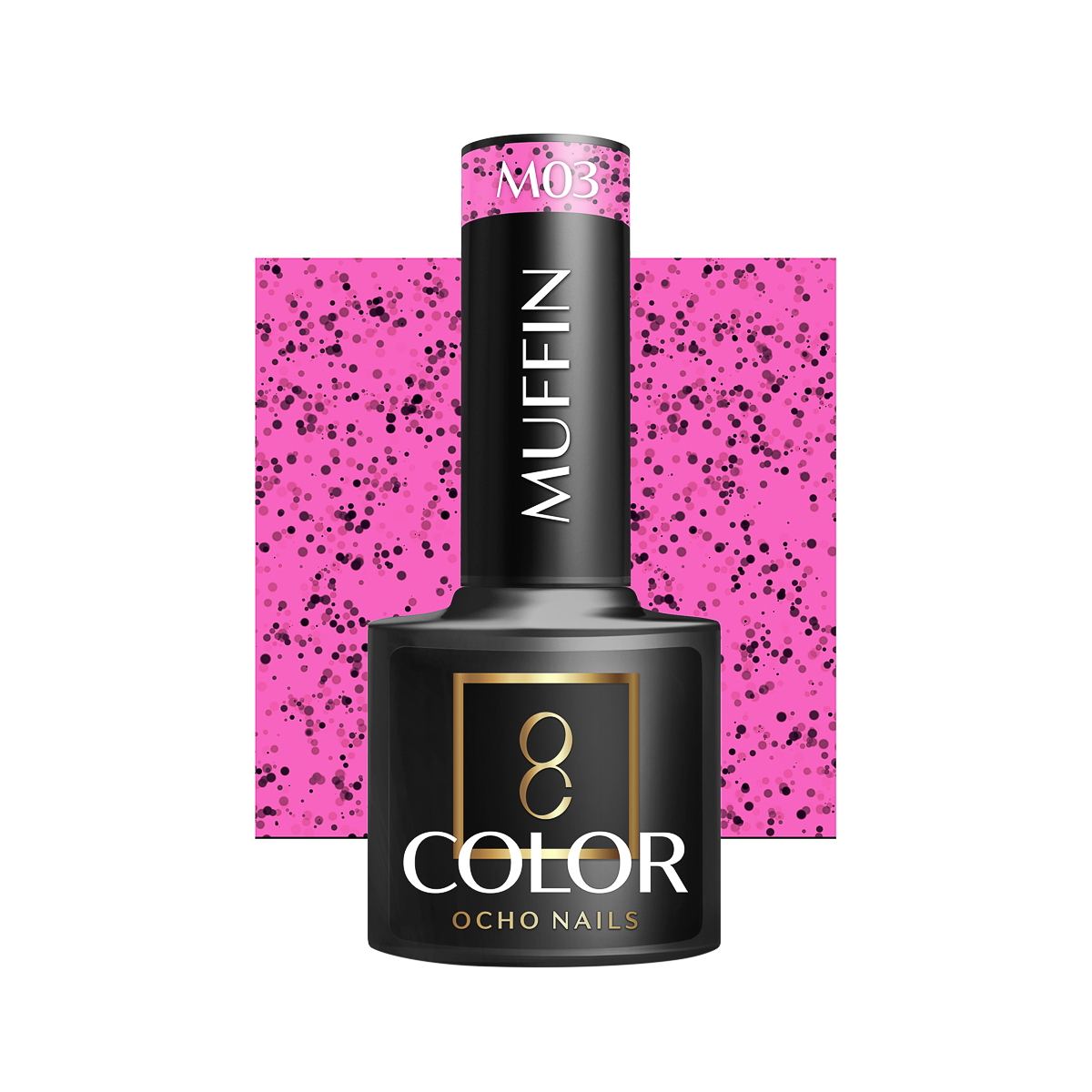 Ocho Nails Hybrid Nail Polish Muffin M03 5g - Neglelak - Sort - OS Frisørartikler