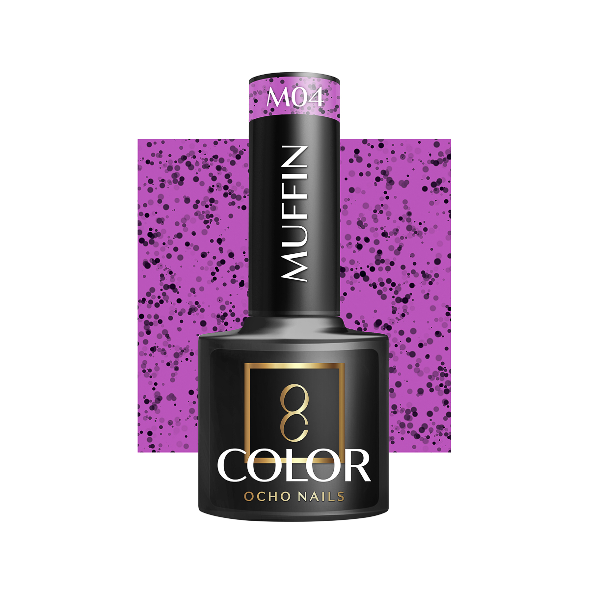 Ocho Nails Hybrid Nail Polish Muffin M04 5g - Neglelak - Sort - OS Frisørartikler