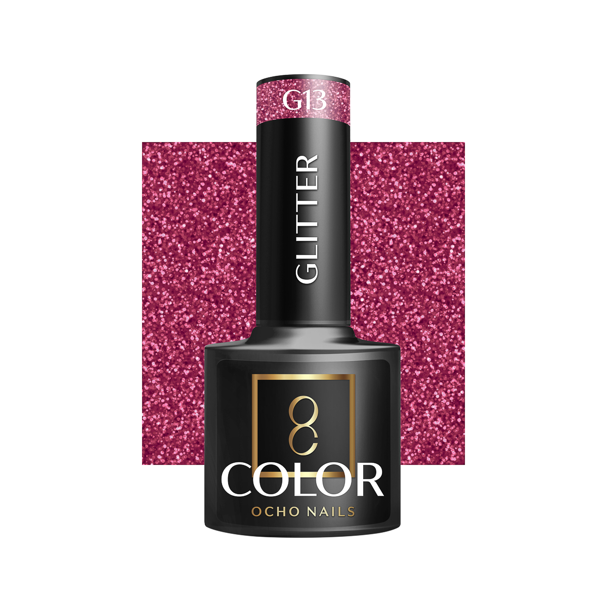 Ocho Nails Hybrid Nail Polish Glitter G13 5g - Neglelak - Sort - OS Frisørartikler