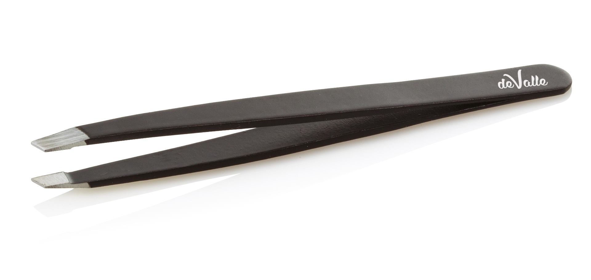 XANIPRO Slanted Tip Black Stainless Steel Eyebrow Tweezers - Pincetter - Sort - OS Frisørartikler