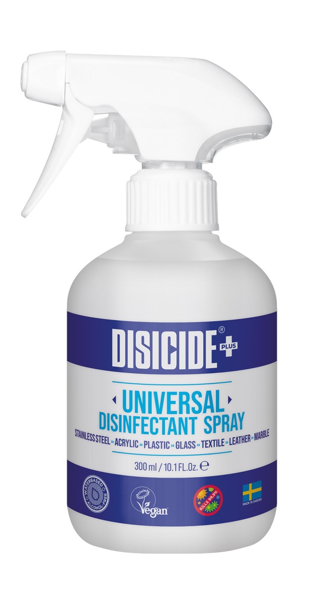 Disicide+ Universal Spray 300 ml - Desinficering & Olie - Gul - OS Frisørartikler