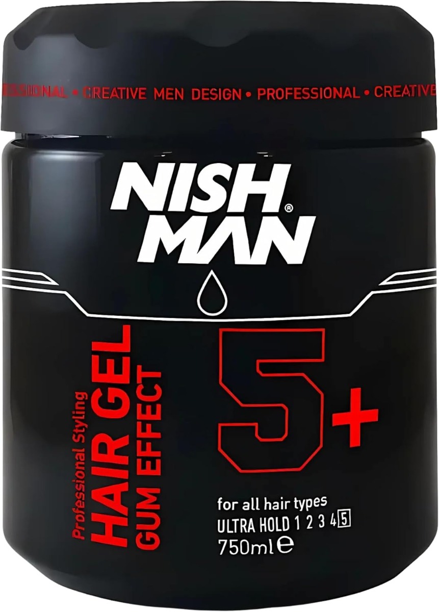 Nishman Ultra Strong Gum Effect Hair Gel 750 ml - Cream & Gel - OS Frisørartikler