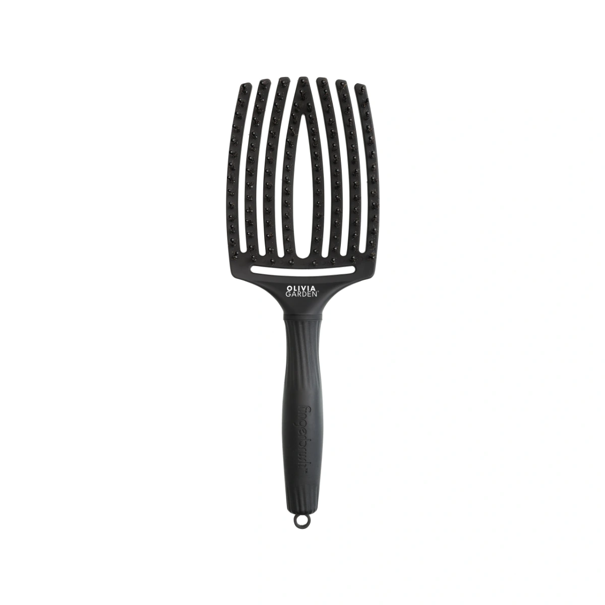 Olivia Garden Fingerbrush Combo Full Black Large - Detangle Hårbørste - Sort - OS Frisørartikler