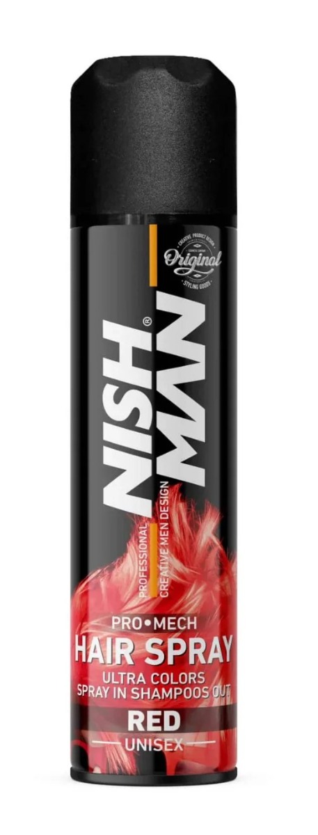 Nishman Hair Coloring Mech Spray Red 150 ml - Hårfarve Spray - Grå - OS Frisørartikler