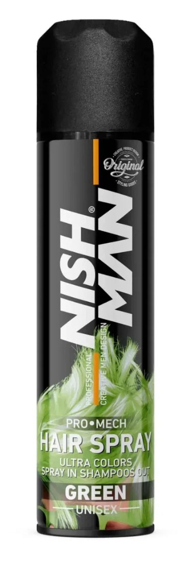 Nishman Hair Coloring Mech Spray Green 150 ml - Hårfarve Spray - Grå - OS Frisørartikler