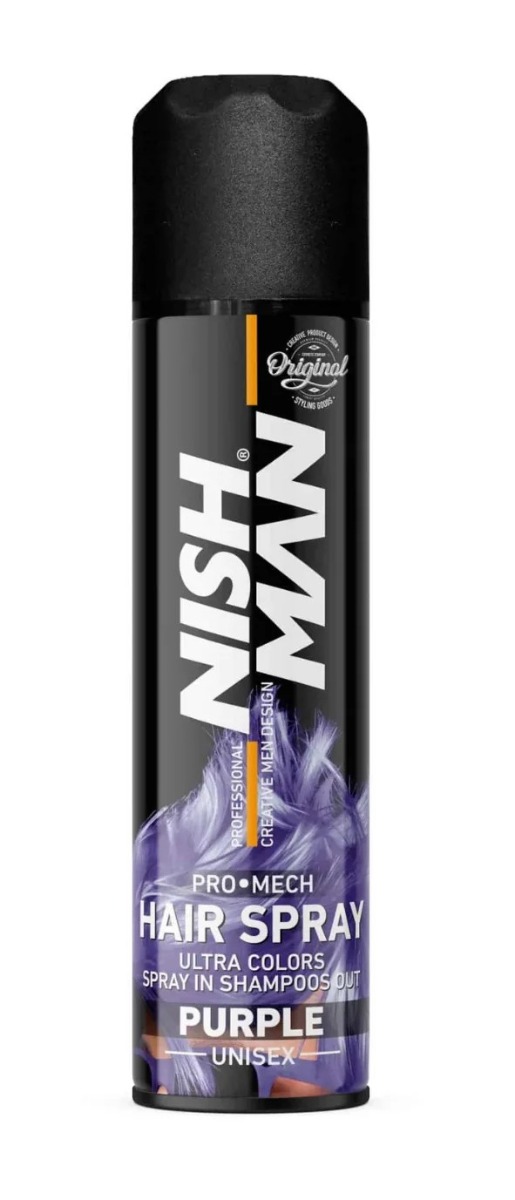 Nishman Hair Coloring Mech Spray Purple 150 ml - Hårfarve Spray - Grå - OS Frisørartikler