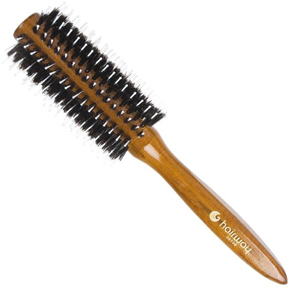 Hairway Rundbørste Glossy Wood Ø 22/56 mm - Rundbørste - OS Frisørartikler
