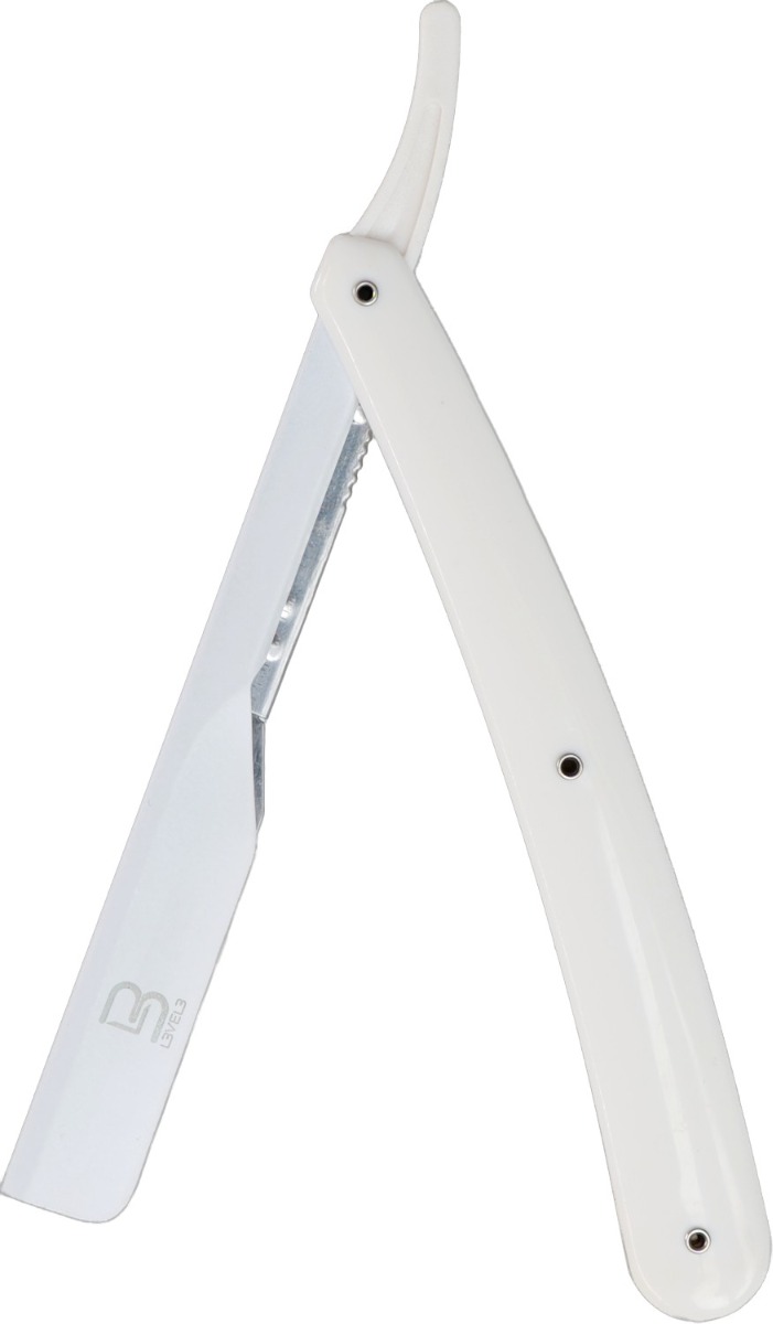 L3VEL3 Straight Barberkniv / Razor Holder White - Rageknive - Hvid - OS Frisørartikler