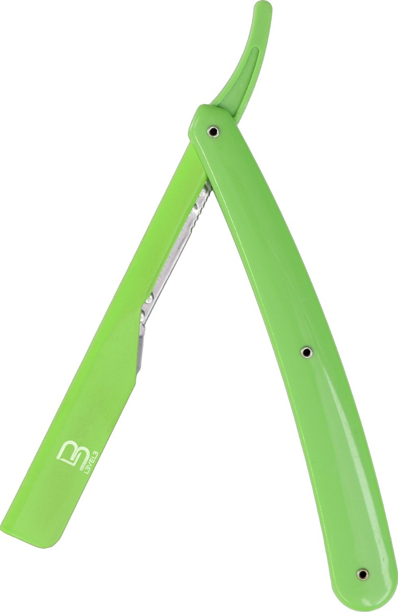 L3VEL3 Straight Barberkniv / Razor Holder Green - Rageknive - Grøn - OS Frisørartikler