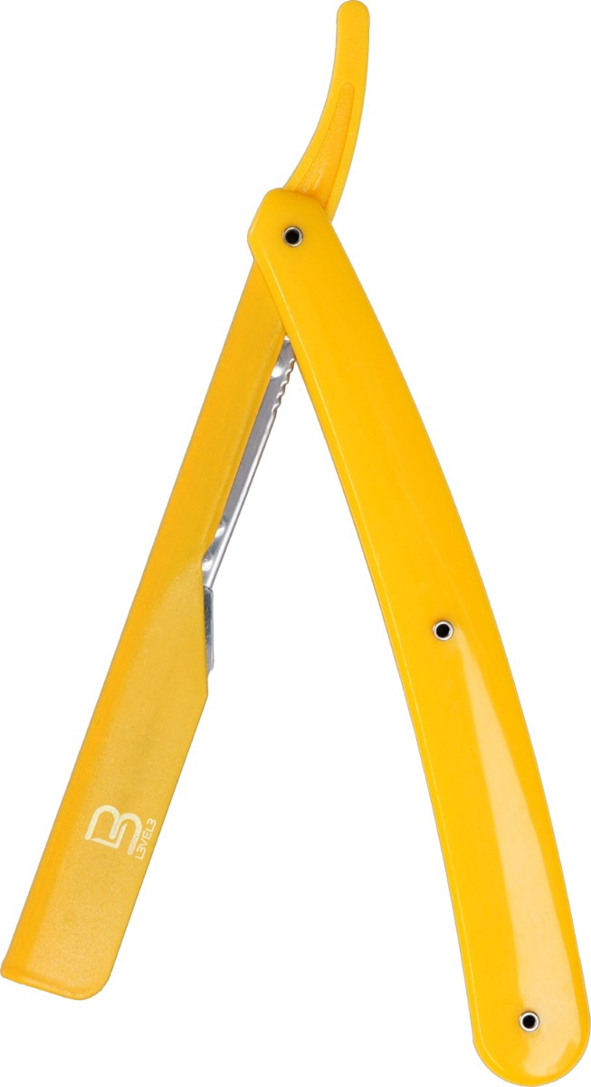 L3VEL3 Straight Barberkniv / Razor Holder Yellow - Rageknive - Gul - OS Frisørartikler