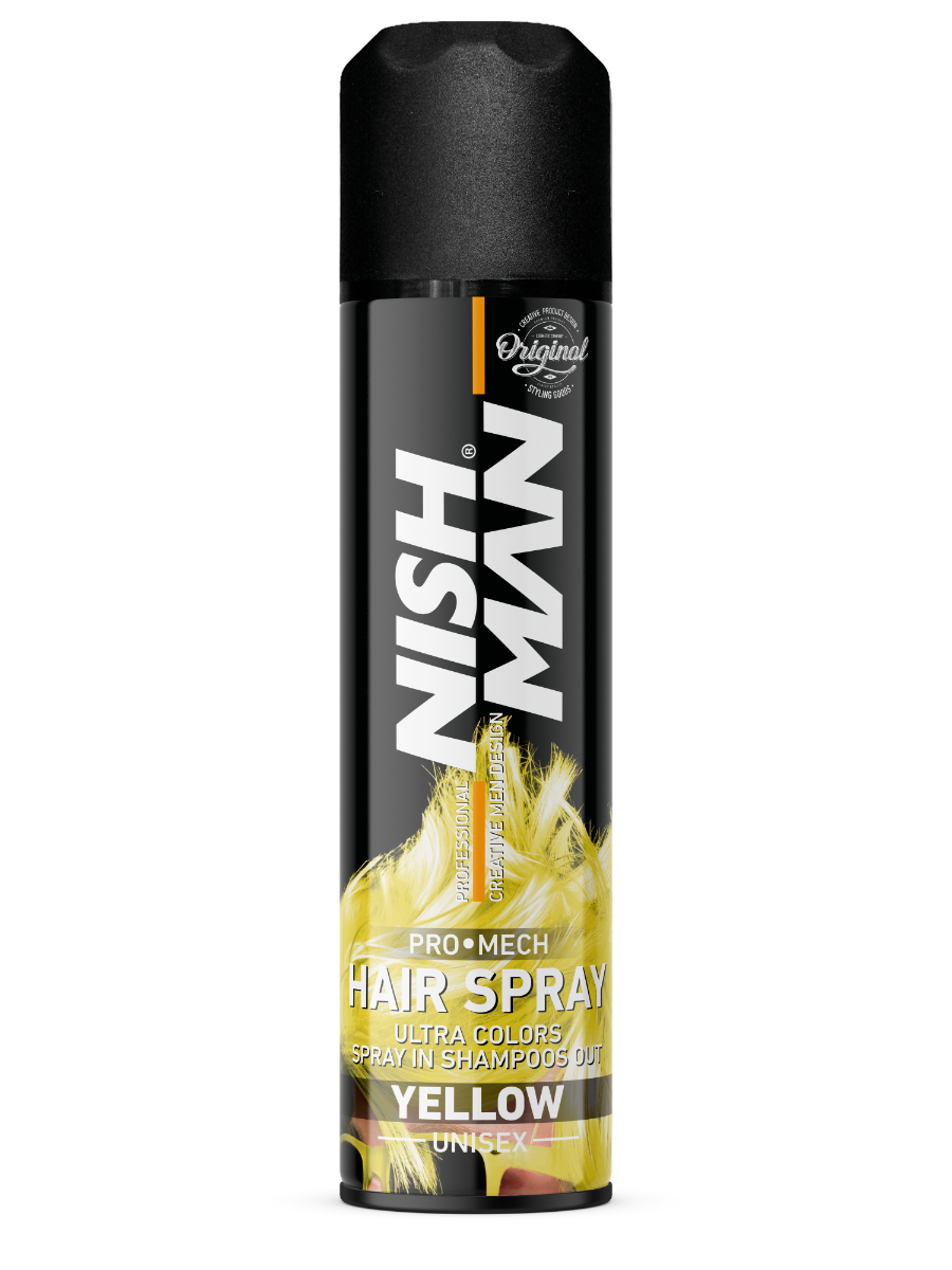 Nishman Hair Coloring Mech Spray Yellow 150 ml - Hårfarve Spray - Grå - OS Frisørartikler