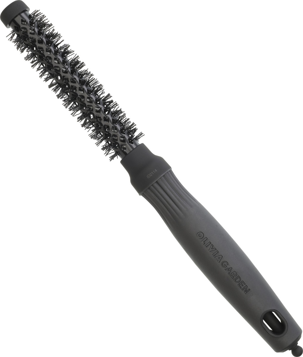 Olivia Garden Expert Blowout Shine Black 15 mm - Rundbørste - Sort - OS Frisørartikler
