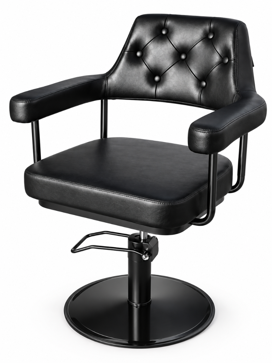 Hairway Frisørstol Noir Black Base - Styling Stole - Sort - OS Frisørartikler