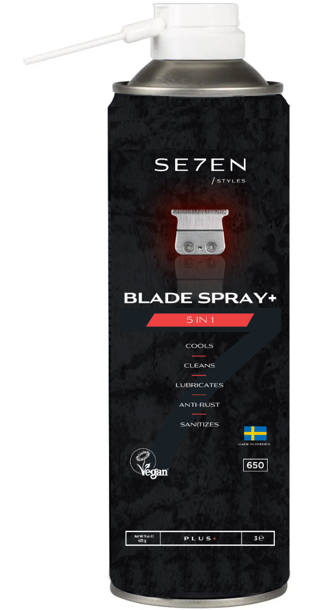 Se7en Styles Blade Spray 5IN1 425g - Desinficering & Olie - OS Frisørartikler